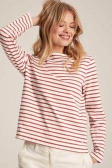 Joules Harbour Pink Striped Long Sleeve Breton Top (322622) | €43