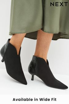 Black Forever Comfort® Heeled Pointed Shoe Boots (322946) | OMR19