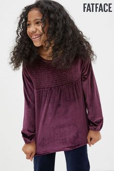 FatFace Purple Darcey Velvet Smocked Top (323052) | €14