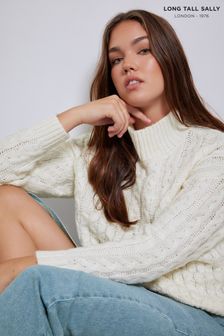 Long Tall Sally White Cable Drop Shoulder Jumper (323246) | €54