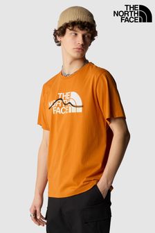 Pomarańczowy - The North Face Mens Mountain Line Short Sleeve T-shirt (323261) | 190 zł