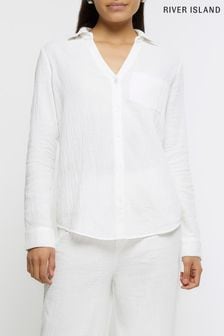 River Island White Blistered Shirt (323307) | 95 zł