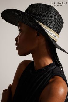 Ted Baker Clairie Straw Fedora Black Hat