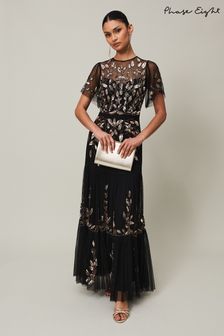 Phase Eight Hilary Beaded Tiered Maxi Black Dress (323463) | 535 €
