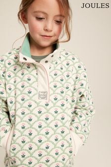 Joules Girls' Burnham Cream Floral Funnel Neck Sweatshirt (323518) | CA$109 - CA$117