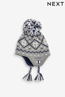 Grey Knitted Fairisle Pattern Hat (3mths-10yrs) (323577) | AED27 - AED33