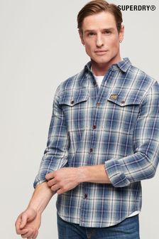 Superdry Blue Cotton Worker Check Shirt (323604) | ₪ 251