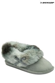 Dunlop Grey Ladies Faux Fur Full Slippers (323769) | €25