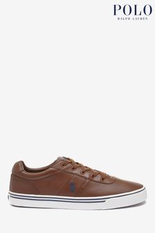 Светло-коричневый - Кожаные кроссовки с логотипом Polo Ralph Lauren Hanford (324042) | €112