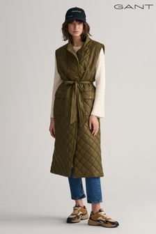 GANT Green Long Line Quilted Gilet (324139) | €144