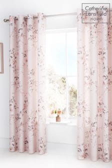 Catherine Lansfield Pink Canterbury Floral Eyelet Curtains (324163) | €53