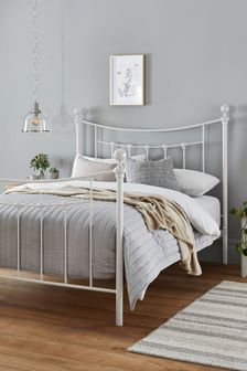 Isabella White Metal Bed