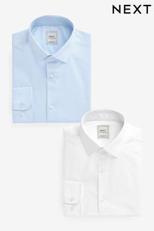 Single Cuff Easy Care Shirts 2 Pack