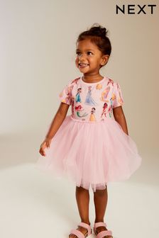 粉色 - 短袖Disney公主假兩件連身裙 (3個月至7歲) (324333) | NT$800 - NT$980