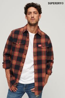 Superdry Brown Cotton Worker Check Shirt (324390) | LEI 334