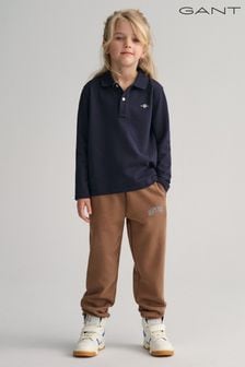 Синий - Рубашка поло с длинными рукавами и логотипом Gant Shield (324703) | €53
