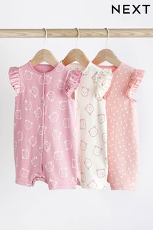 Pink/White Bear Baby Rompers 3 Pack (324961) | CA$40 - CA$50