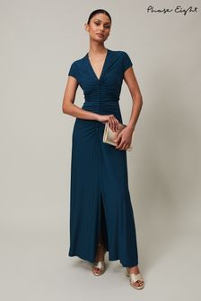 Phase Eight Blue Daisy Ruched Maxi Dress (325100) | €89