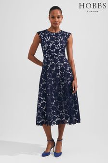 Hobbs Blue Pheobe Lace Dress (325145) | €253