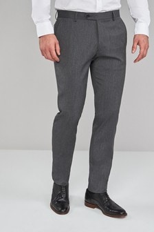 Szary - Wąski krój - Eleganckie spodnie ze stretchem (325540) | 27 zł
