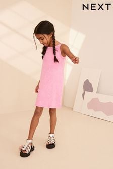 Розовый с эффектом кислотной стирки - Трикотажное платье в рубчик со спинкой-борцовкой (3-16 лет) (325609) | €13 - €20