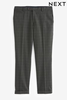 Slim Trimmed Check Suit: Trousers