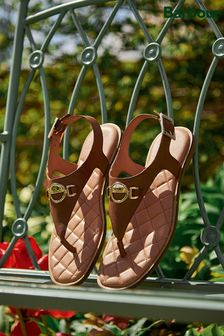 Barbour® Brown Vivienne Leather Sandals (326607) | €108