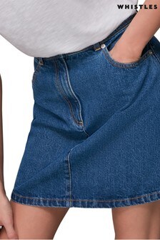 חצאית ג'ינס בשטיפה בינונות בצבע כחול של Whistles (326904) | ‏321 ₪