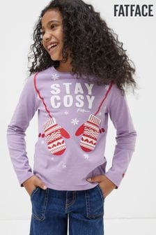 FatFace Purple Stay Cosy Mittens T-Shirt (327079) | €11