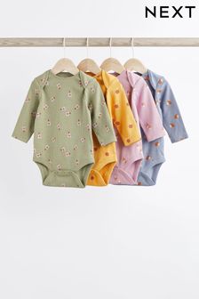 Long Sleeve Baby Bodysuits 4 Pack