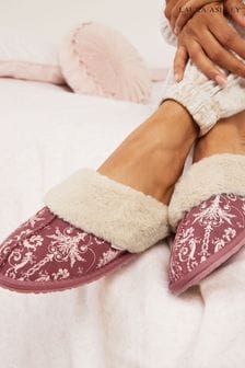 Wild Roses Laura Ashley Wild Roses Suede Mule Slippers (327325) | 159 SAR