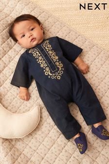 Navy Blue Occasion Baby Romper (0mths-2yrs) (327602) | €31 - €34