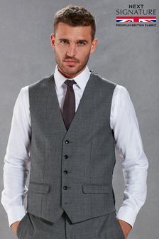 Grey Signature Empire Mills 100% Wool Birdseye Suit Waistcoat (327840) | €33