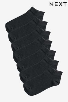 Black 7 Pack Cotton Rich Trainer Socks (328027) | 28 QAR - 33 QAR