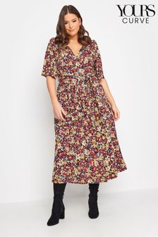 繽紛紅色 - Yours Curve Floral Maxi Wrap Dress (328455) | NT$1,590