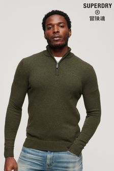 Superdry Green Essential Embroidered Knitwear Henley Jumper (328475) | €63