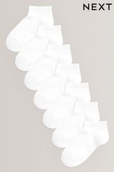 White 7 Pack Cotton Rich Trainer Socks (328583) | kr80 - kr93