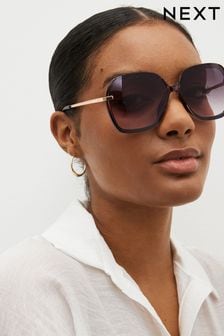 玳瑁棕色 - Lens Detail Large Sunglasses (328797) | NT$590