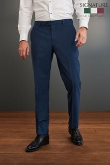 Niebieski - Dopasowany krój - Garnitur wełniany Signature Tollegno: Spodnie (328964) | 135 zł