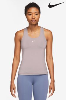 Nike Pale Pink Medium Swoosh Support Padded Vest With Built In Sports Bra (329396) | €66