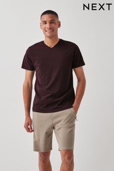 Dark Burgundy Red V-Neck Regular Fit T-Shirt (329623) | 10 €