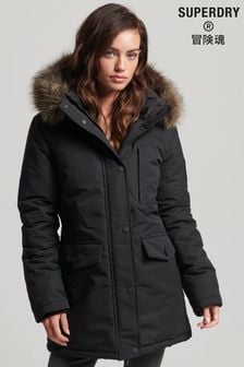 Superdry Black Everest Parka Coat (32D431) | €213