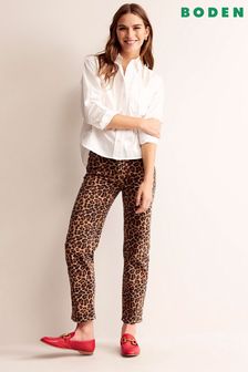 Boden Brown Mid Rise Printed Slim Jeans (330092) | €70