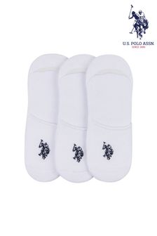 U.S. Polo Assn. Invisible White Socks 3 Pack