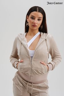 Juicy Couture Womens Zip Through Velour Robertson Zip Up Hoodie (330337) | €134