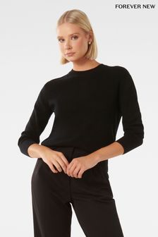 Forever New Black Pippa Crew Neck Essential Knit Jumper (330496) | $87