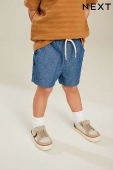 Chambray צבע כחול - מכנסיים קצרים ללא רכיסה (3 חודשים עד גיל 7) (330684) | ‏25 ‏₪ - ‏34 ‏₪