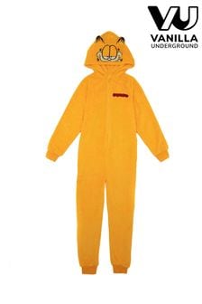 Pomarańczowy Garfield - Dziecięcy komplet jednoczęściowy Vanilla Underground unisex z polaru (331071) | 175 zł