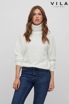 Bela - Vila udoben puhast pulover z visokim ovratnikom (331418) | €40
