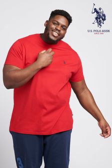 אדום - U.s. Polo Assn. גברים גדול וגבוה חולצת טי לוגו ליבה (331767) | ‏126 ‏₪